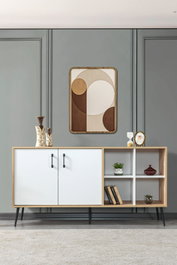 Hanah Home Şile 4611 Consola Roble Zafiro y Blanco
